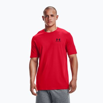 Under Armour Sportstyle Left Chest SS men's training t-shirt red/black