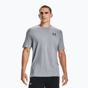 Men's Under Armour Sportstyle Left Chest SS steel light heather/black training t-shirt