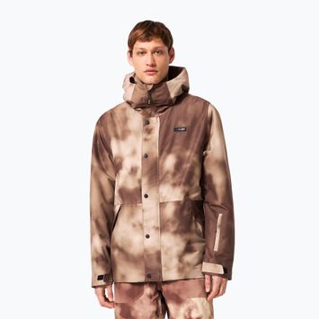 Men's Oakley Range RC brown clouds print snowboard jacket