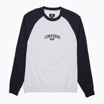 Men's Converse Retro Chuck Raglan Crew sweatshirt 10027641-A03 light retro grey heather/bla