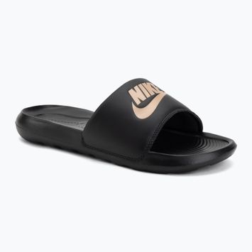 Women's flip-flops Nike Victori One Slide black/black/metallic red bronze