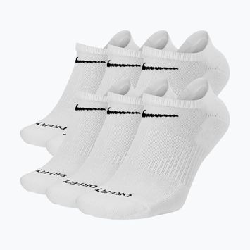 Men's socks Nike Everyday Plus Cushioned No Show 6 pairs white/black