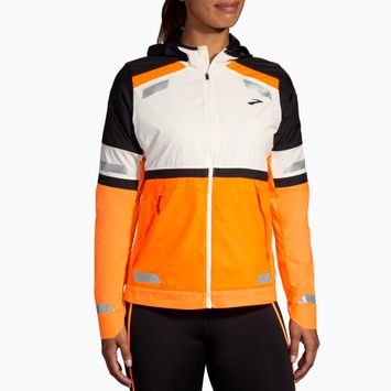 Women's Brooks Run Visible 2.0 ecru/fluoro flash/black running jacket