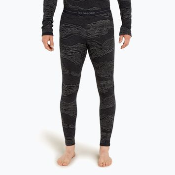 Men's thermal trousers icebreaker Merino 260 Vertex Leggings Snow Guide black/ galaxy/ j