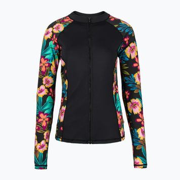 Hurley women's swimming longsleeve Fiji Fantasy Zip Front Rashguard black