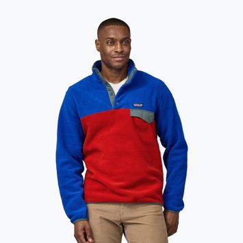 Men's Patagonia LW Synch Snap-T P/O touring red fleece sweatshirt