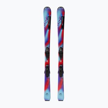 Children's downhill skis Salomon QST Jr M + bindings C5 GW pastel neon blue 3/poppy red/black