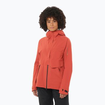 Salomon Outerpath Pro tandoori spice women's rain jacket