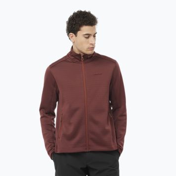 Men's Salomon Essential Midwarm Fz rum raisin trekking sweatshirt