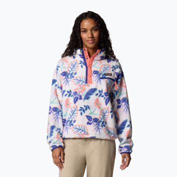 Columbia Helvetia II Printed Cropped Half Snap sea salt/pasteled multi women's fleece sweatshirt