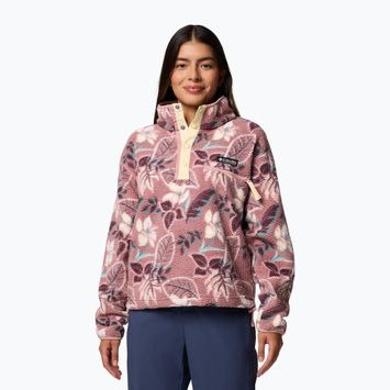 Columbia Helvetia II Printed Cropped Half Snap fig pasteled/multi Women's fleece sweatshirt