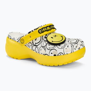 Crocs Classic Platform Smiley World Charm white/multi flip-flops