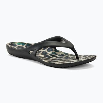 Women's Crocs Kadee II Graphic black/multi animal flip flops