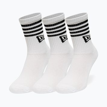 New Era Stripe Crew socks 3 pairs white