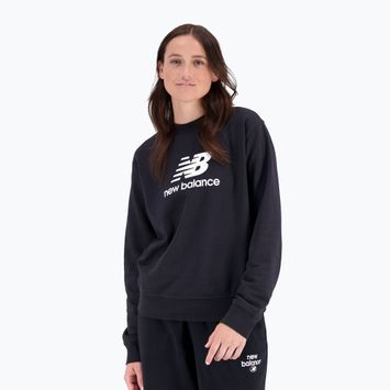 Women's training sweatshirt New Balance Essentials Stacked Logo French Terry Hoodie black WT31532BK