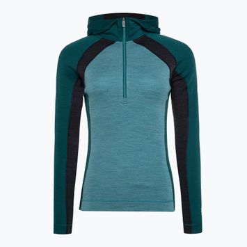 Women's Smartwool Merino Baselayer 1/2 Zip Boxed thermal sweatshirt cascade green heather