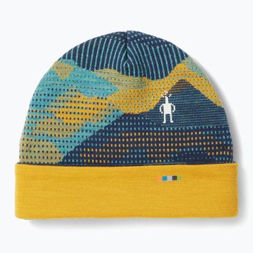 Smartwool Thermal Merino Reversible Cuffed blueberry mtn scape children's winter cap