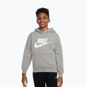 Children's sweatshirt Nike Club Fleece Hoodie dark grey heather/white