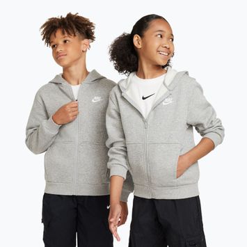 Children's sweatshirt Nike Sportswear Club Fleece dark grey heather/base grey/white
