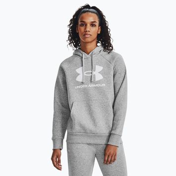 Under Armour women's sweatshirt Rival Fleece Big Logo Hoody mod gray light heather/white