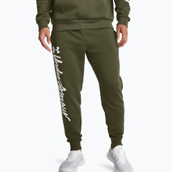 Under Armour Rival Fleece Graphic Joggers men's training trousers marine from green/white