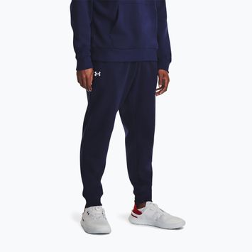 Under Armour Rival Fleece men's training trousers midnight navy/white