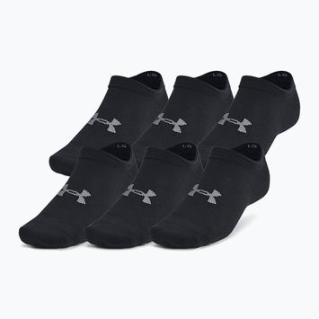 Under Armour Essential No Show 6 Pack training socks black/black/castlerock