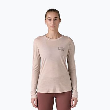 Women's Patagonia Cap Cool Merino Blend Graphic fitz roy loss: shroom taupe longsleeve