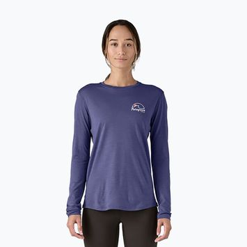 Women's Patagonia Cap Cool Merino Blend Graphic imagine moon longsleeve: solstice purple