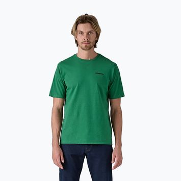 Men's Patagonia P-6 Logo Responsibili-Tee p-6 outline/heartleaf green T-shirt