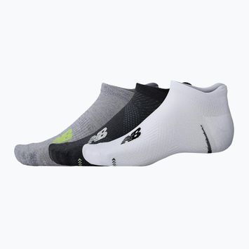 New Balance Running Repreve No Show Tab socks 3 pairs grey/white/black