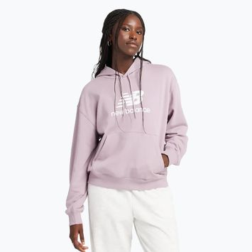 Women's New Balance French Terry Stacked Logo Hoodie icewine