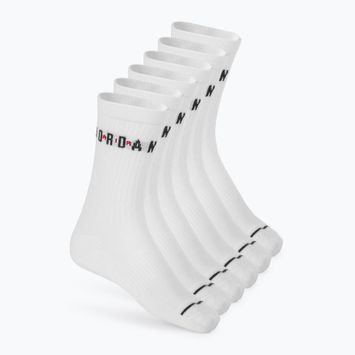Jordan Everyday Crew socks 6 pairs white/gym red/black