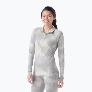 Women's thermal sweatshirt Smartwool Classic Thermal Merino Base Layer 1/4 Zip Boxed light gray foggy pines