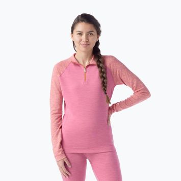 Women's thermal sweatshirt Smartwool Classic Thermal Merino Base Layer 1/4 Zip Boxed garden pink digi snow