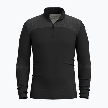 Men's Smartwool Intraknit Thermal Merino Base Layer 1/4 Zip black/white thermal sweatshirt