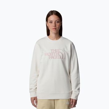 The North Face women's Drew Peak Light Crew white dune/metal pink sweatshirt