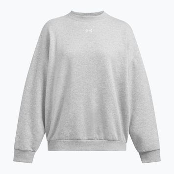 Under Armour women's Rival Fleece OS Crew mod gray light heather/white sweatshirt