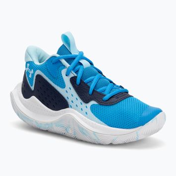 Under Armour Grade School Jet '23 children's basketball shoes electric blue/midnight navy/stream
