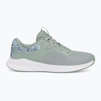 Women's training shoes Under Armour Charged Aurora 2+ silica green/white/metallic silica
