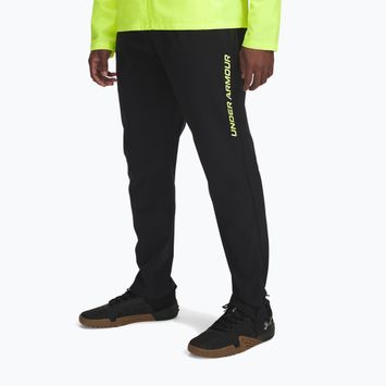 Men's running trousers Under Armour Storm Run black / high vis yellow / reflective
