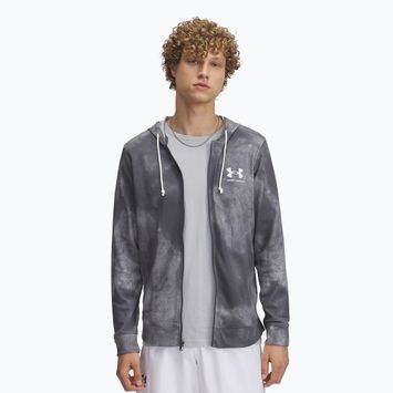 Men's sweatshirt Under Armour Rival Terry Printed FZ castlerock/onyx white