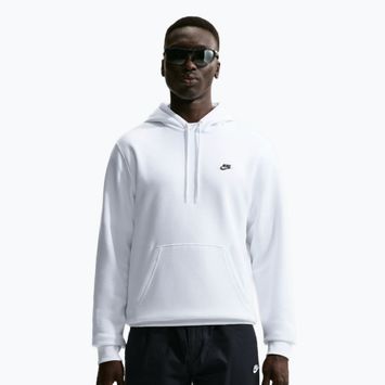 Men's sweatshirt Nike Club Pullover Hoodie white/white/black