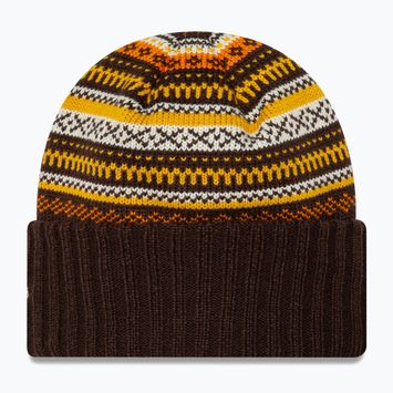 Women's winter beanie New Era Rail Isle Cuff Knit Beanie dark brown