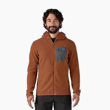 Men's Patagonia R1 Air Full-Zip trekking sweatshirt robin brown