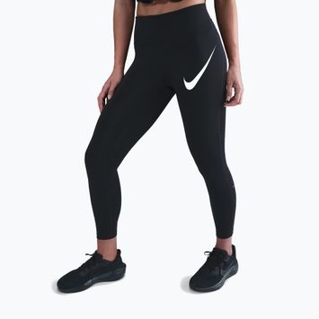 Women's running leggings Nike Tempo Swoosh Run High-Waisted 7/8 black/white