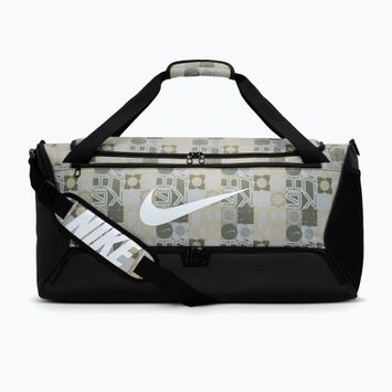 Training bag Nike Brasilia 9.5 Aop 60 l off white/black/white