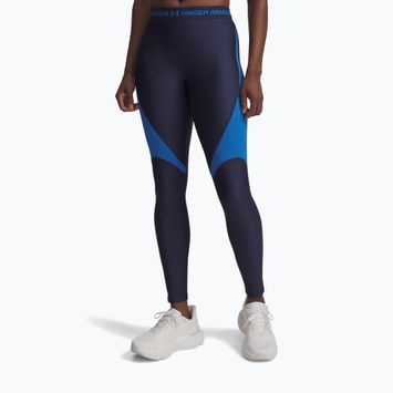 Women's leggings Under Armour HeatGear Rib washed navy/blue atlantis/blue atlantis