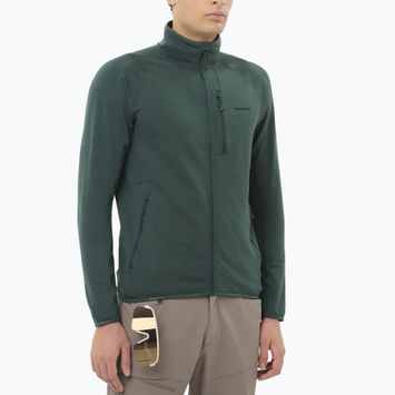 Men's trekking sweatshirt Salomon Essential Lightwarm Full Zip green gables