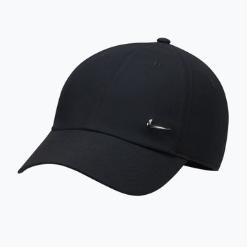 Baseball cap Nike Dri-Fit Club Unstructured Metal Swoosh 2026 black/metallic silver